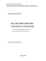 bùa chú trong đời sống tâm linh của người việt nghiên cứu trường hợp xã huyện vĩnh tưởng, tỉnh vĩnh phúc