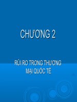 BÀI GIẢNG tài TRỢ THƯƠNG mại QUỐC tế CHƯƠNG 2 rủi RO TRONG THƯƠNG mại QUỐC tế 