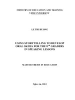 Using storytelling to develop oral skiils for the 8th graders in speaking lessons