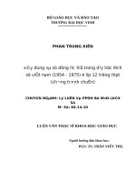 Xây dựng và sử dụng lược đồ trong dạy học lịch sử Việt Nam (1954  1975) ở lớp 12 trường THPT (chương trình chuẩn)