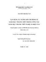 Vận dụng tư tưởng Hồ Chí Minh về giáo dục thanh niên trong công tác giáo dục thanh niên Nghệ An hiện nay