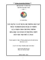 Xây dựng và sử dụng hệ thống bài tập trắc nghiệm khách quan nhiều lựa chọn cho chương trình Hóa học 10 cơ bản ở trường THPT Dân tộc nội trú Cà Mau