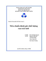 Tiêu chuẩn đánh giá chất lượng rau trái tươi