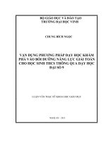 Vận dụng phương pháp dạy học khám phá vào bồi dưỡng năng lực giải toán cho học sinh THCS thông qua dạy học đại số 9