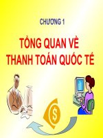 BẢI GIẢNG THANH TOÁN QUỐC tế chương 1 TỔNG QUAN về  THANH TOÁN QUỐC tế 