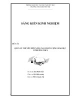 Sáng kiến kinh nghiệm  quản lý chuyên môn nâng cao chất lượng giáo dục ở trường THCS 