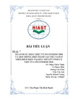 So sánh sự khác biệt về incoterms 2000 và 2010 trong hiện hành tại việt nam ở thời điểm hiện tại hãy nói lên tính ưu việt của incoterms 2010