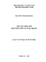 Về các dãy số nguyên tố và ứng dụng