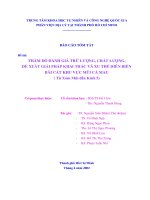 Thăm dò đánh giá trữ lượng, chất lượng, đề xuất giải pháp khai thác và xu thế diễn biến bãi cát khu vực mũi cà mau (từ xóm mũi đến kinh 5)