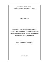 Nghiên cứu, xác định mức độ tồn lưu chất độc da camdioxin và đánh giá hiệu quả thử nghiệm công nghệ hóa cơ xử lý dioxin tại khu vực sân bay biên hòa 