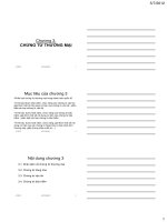 BẢI GIẢNG THANH TOÁN QUỐC tế CHƯƠNG III CHỨNG từ THƯƠNG mại 