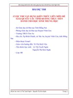 vận dụng kiến thức liên môn để giải quyết tình huống thực tiễn cho học sinh thpt đề tài giúp bạn học tốt tiết học môn ngữ văn