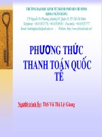BÀI GIẢNG PHƯƠNG THỨC THANH TOÁN QUỐC tế