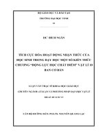 Tích cực hóa hoạt động nhận thức của học sinh trong dạy học một số kiến thức chương động lực học chất điểm vật lý 10 ban cơ bản