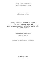 Tóm tắt luận án tiến sĩ toán học về sự tồn tại điểm bất động của một số lớp ánh xạ