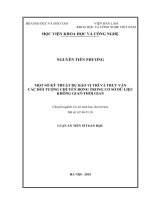 Một số kỹ thuật dự báo vị trí và truy vấn các đối tượng chuyển động trong cơ sở dữ liệu không gian  thời gian