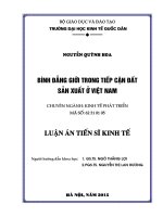 Bình đẳng giới trong tiếp cận đất sản xuất ở việt nam 