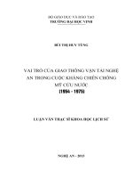 Vai trò của giao thông vận tải Nghệ An trong cuộc kháng chiến chống Mỹ cứu nước