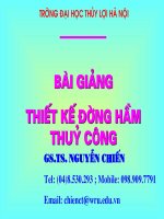 Bài gảng thiết kế đường hầm thủy công