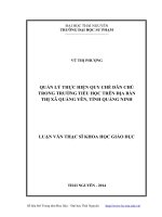 Quản lý thực hiện quy chế dân chủ trong trường tiểu học trên địa bàn thị xã quảng yên, tỉnh quảng ninh