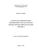 ận dụng quan điểm họat động nhằm bồi dưỡng năng lực giải toán cho học sinh THCS thông qua dạy học hình học