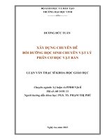 Xây dựng chuyên đề bồi dưỡng học sinh chuyên vật lý phần Cơ học vật rắn