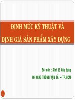 Giáo trình định mức kỹ thuật và định giá sản phẩm xây dựng chương 1phần định mức