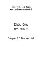 Kinh tế đầu tư chương 2 những vấn đề lý luận chung về đầu tư và kinh tế đầu tư 