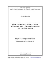 Đánh giá tiềm năng xuất khẩu hàng chế biến của việt nam sang thị trường nafta