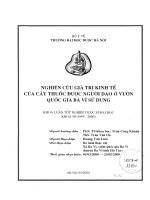 Nghiên cứu giá trị kinh tế của cây thuốc được người dao ở vườn quốc gia ba vì sử dụng