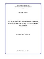 Tác động của nợ công đến tăng trưởng kinh tế  bằng chứng tại các nước đang phát triển
