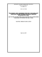 Teaching and learning English vocabulary through short stories in some primary schools in Vinh=Dạy và học từ vựng tiếng Anh qua những câu chuyện ngắn trong một số trường Tiểu học ở Vinh