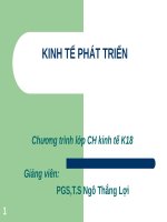 Bài giảng số 2 môn kinh tế phát triển: Vai trò của các yếu tố nguồn lực trong tăng trưởng