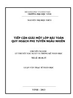 Tiếp cận giải một lớp bài toán quy hoạch phi tuyến ngẫu nhiên