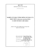 Nghiên cứu hoạt tính chống oxy hóa cúa nhân trần (adenosma caeruleum br ) và một số dược liệu khác