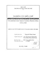 Nghiên cứu điều chế anhydrodihydroartemisinin vào khảo sát khả năng phản ứng của nó