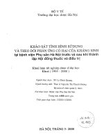 Khảo sát tình hình sử dụng và theo dõi phản ứng có hại của thuốc kháng sinh tại bệnh viện phụ sản hà nội trước và sau khi thành lập hội đồng thuốc và điều trị