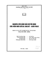 Nghiên cứu đảm bảo độ ổn định của viên nén sắt (II) sunfat   acid folic