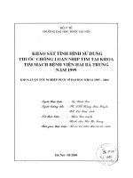 Khảo sát tình hình sử dụng thuốc chống loạn nhịp tim tại khoa tim mạch bệnh viện hai bà trưng năm 1999