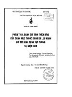 phân tích đánh giá tính thích ứng của danh mục thuốc đánh ký lưu hành với mô hình bệnh tật chung tại việt nam