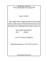 Phát triển công nghiệp hỗ trợ ngành cơ khí chế tạo trên địa bàn tỉnh bình dương đến năm 2020 trong quá trình hội nhập kinh tế quốc tế