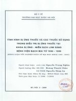 Tình hình dị ứng thuốc và các thuốc sử dụng trong điều trị dị ứng thuốc tại khoa dị ứng   miễn dịch lâm sàng bệnh viện bạch mai từ 1996   1999