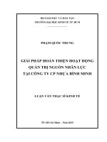 Giải pháp hoàn thiện hoạt động quản trị nguồn nhân lực tại công ty cổ phần nhựa bình minh