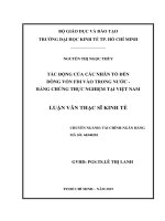 Tác động của các nhân tố đến dòng vốn FDI vào trong nước  bằng chứng thực nghiệm tại việt nam 