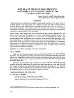 điều tra về trình độ nhận thức của người dân tại xã an bình thành phố cân thơ vê môi trương