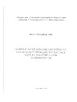 Nghiên cứu chế phẩm bột dinh dưỡng và xây dựng quy trình canh tác rau sạch bằng kỹ thuật thủy canh tại cần thơ