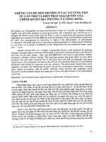 những vấn đề môi trường ở các xã vùng ven tp cần thơ và biện pháp giải quyết của chính quyền địa phương và cộng đồng