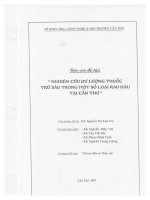 Nghiên cứu dư lượng thuốc trừ sâu trong một số loại rau đậu tại cần thơ