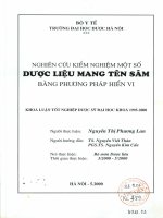 Nghiên cứu kiểm nghiệm một số dược liệu mang tên sâm bằng phương pháp hiển vi