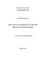 Rèn luyện tư duy phê phán của học sinh thông qua dạy học hình học lớp 7